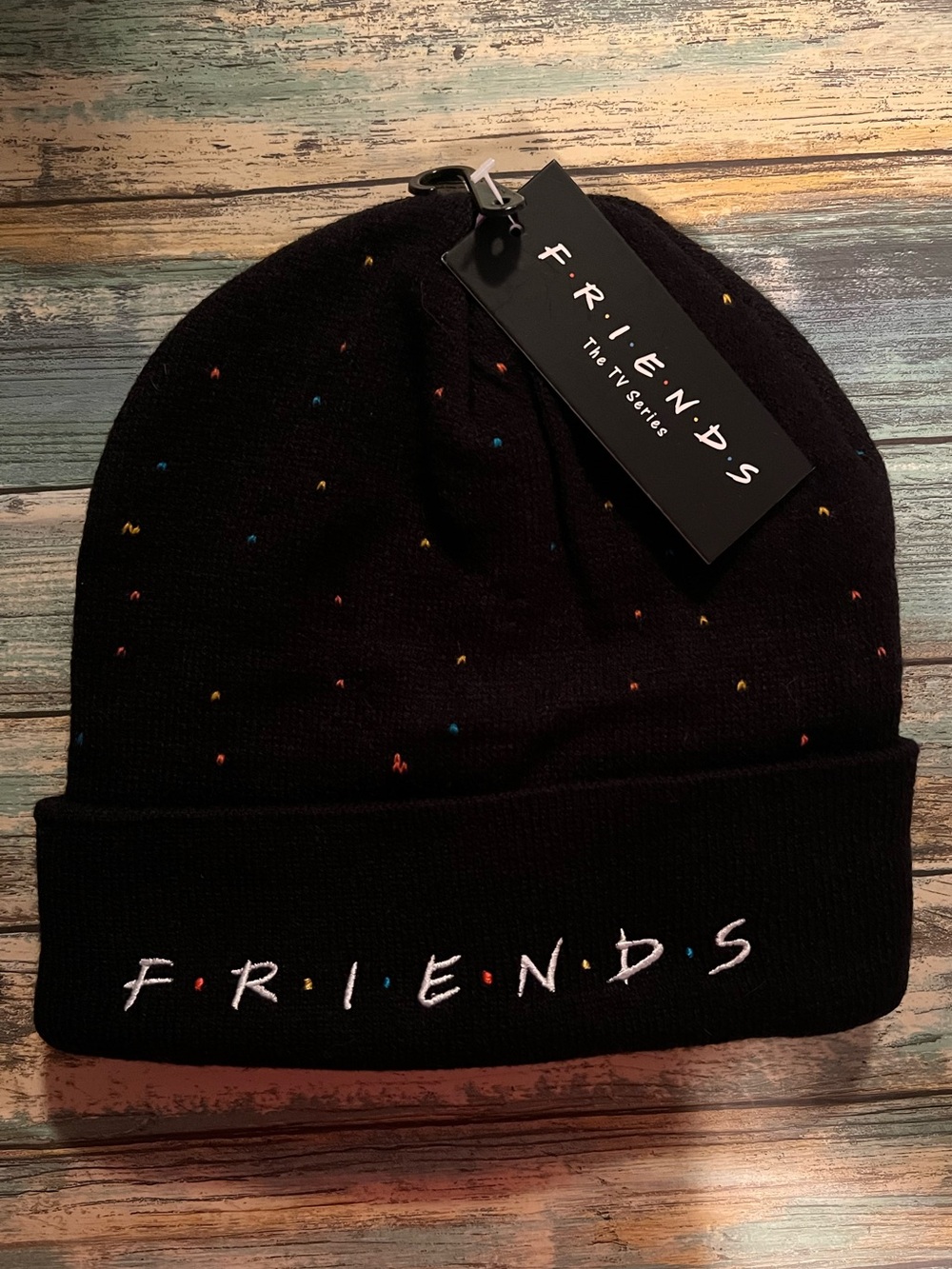 ☕️ FRIENDS TV Show Confetti Knit Beanie Hat NWT ☕